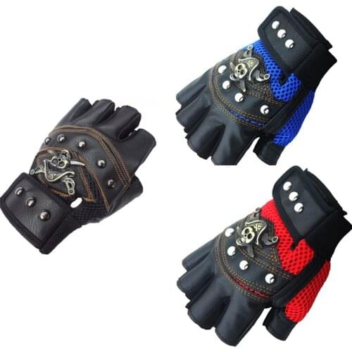 Anime Cosplay Accessories Pirate Seamaster Knight Pu Leather Rivet Sports Protective Gloves Skeleton Ridding Gloves 2021 Fashion