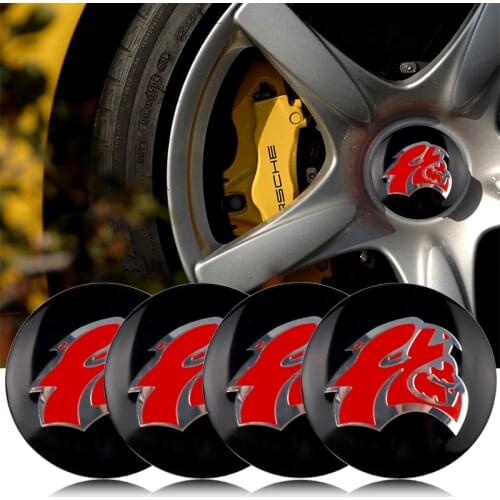 Car Styling 4pcs 56mm Aluminum Car Wheel Center Hub Cap Sticker decoration badge For Dodge Demon Srt HELLCAT Challenger