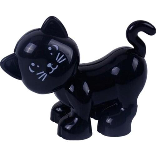 Big Size Black Cat Model Big Size Toys For Children Kids Compatible Building Blocks Cats Kitty Pet Animals Figures Farm DIY