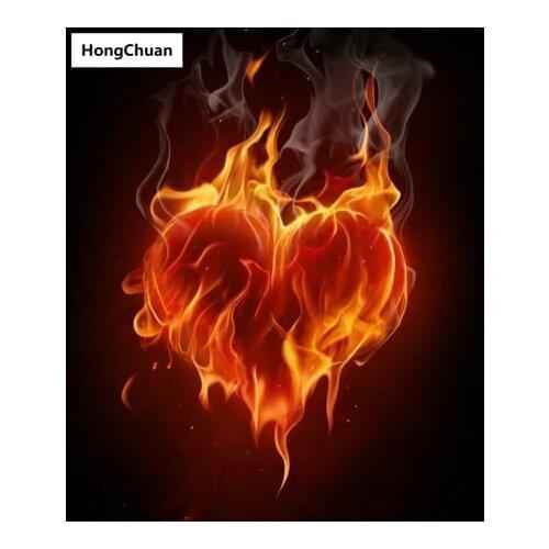 Fast delivery fire love mural 5D DIY round/square diamond painting embroidery mosaic cross stitch home decoration new year gift