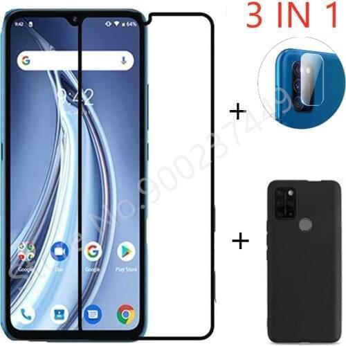 3-in-1 Case + Camera Tempered Glass On UMIDIGI A9 Max A7 A5 S5 Pro ScreenProtector Glass For UMIDIGI A9 A7S 2.5D Full Glass