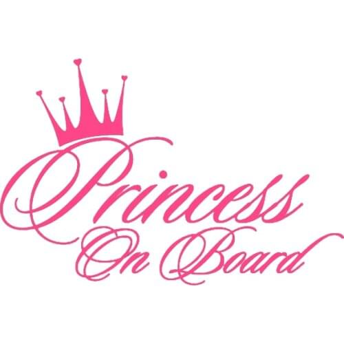 HungMieh Pink Princess Stickers on Car Kids Baby On Board 3D Car Stickers and Decals Baby In Car Decals Vinyl 16.5*10.9cm