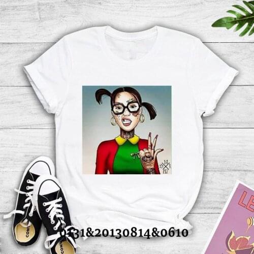 Middle finger print T-shirt ladies summer short-sleeved fingers Harajuku T-shirt streetwear ladies graphic casual T-shirt women