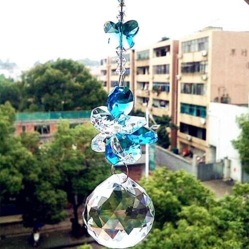 Garland Chakra Spectra 1PCS Aque color crystal glass suncatcher pendants for home decoration,christmas tree hanging drops
