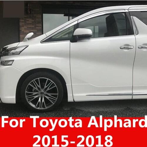 For Toyota Alphard 2015-2018 Chrome Car Window Sun Vent Visor Rain Guards Sun/ rain Shield Exterior decoration Auto Accessories