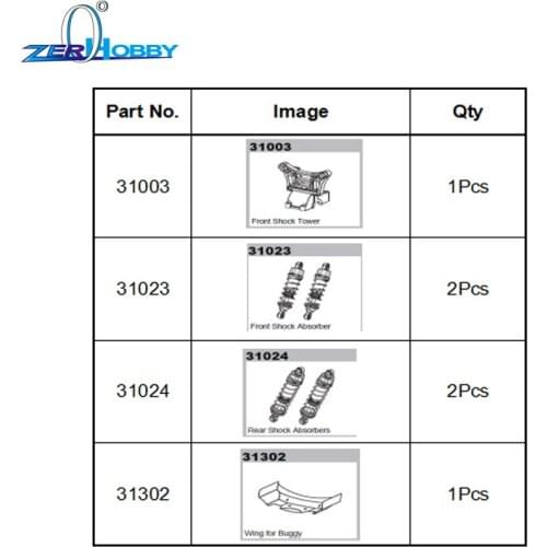HSP RC CAR OPTIONAL SPARE PARTS OF 1/10 SCALE ELECTRIC OFF ROAD BUGGY