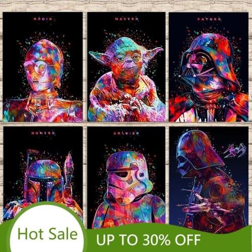Star Wars Canvas Painting Star Wars Darth Vader Yoda Classic Marvel Movie Posters and Prints Wall Art Modern Picture Home Decor