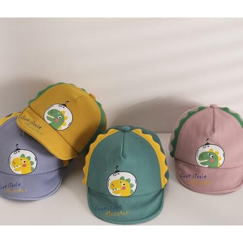 Summer New Baby Cap For Boy Girl Lovely Cartoon Dinosaur Kids Sunshade Cap Sunscreen Breathable Children Net Cap Casual Visors
