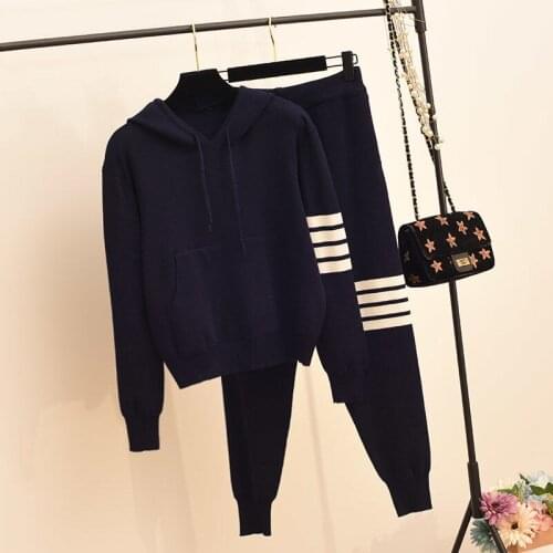 Pants Suit Women Spring 2021 New Fashion Korean Version Loose and Thin Sportswear Sweater Two-piece Women Womens Suit