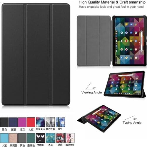 For Lenovo IdeaPad Chromebook Duet 10.1" 2020 Tri-fold Custer Painted Leather Case 10.1 inch Flip Protective Cover