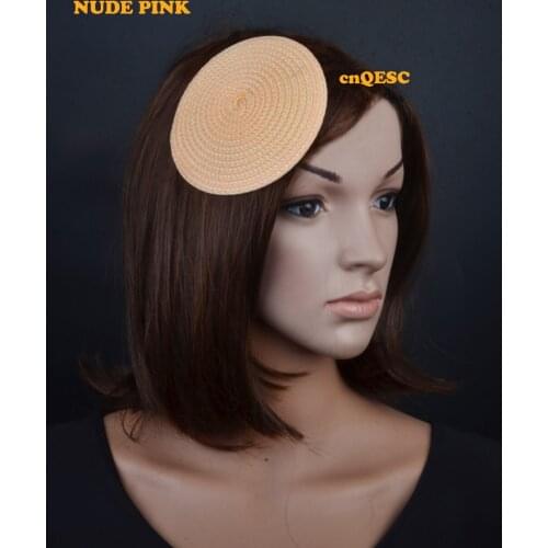 Nude pink 11cm Round PP straw base Disc Saucer Fascinator Base for fascinator sinamay fascinator hat
