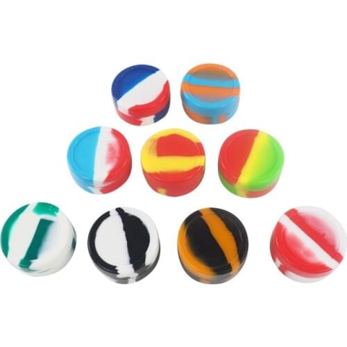 5pcs 22ml round silicone container silicone jar for oil wax dab cigarette cream pills non-stick easy to clean