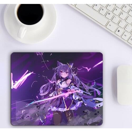Small Mousepad With Cartoon Pattern of Genshin Impact Setup Gamer Accessories Pc Gaming Mouse Pad Mousepepad Desk Mat Stitch