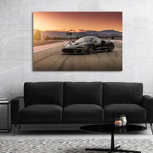McLaren Senna Sport Car Supercar Vehicle Sunset Track Wallpaper Canvas Paintings Posters Wall Art Prints for Living Room Decor