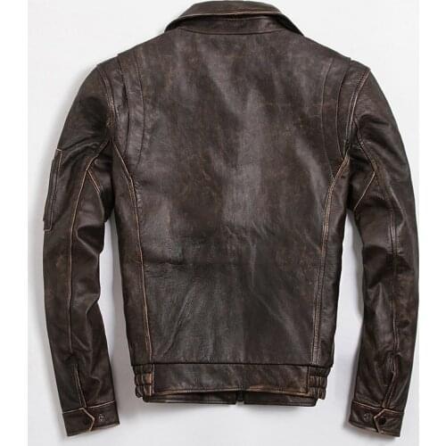 Men Leather Jacket Genuine Real Cow Skin Brand Male Bomber Motorcycle Biker Mans Coat Autumn Spring Clothes 2019 5508
