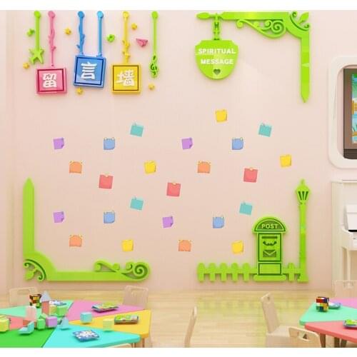 Message wall wishing wall net red shop layout notes wall stickers 3d milk tea shop decoration cafe wall stickers
