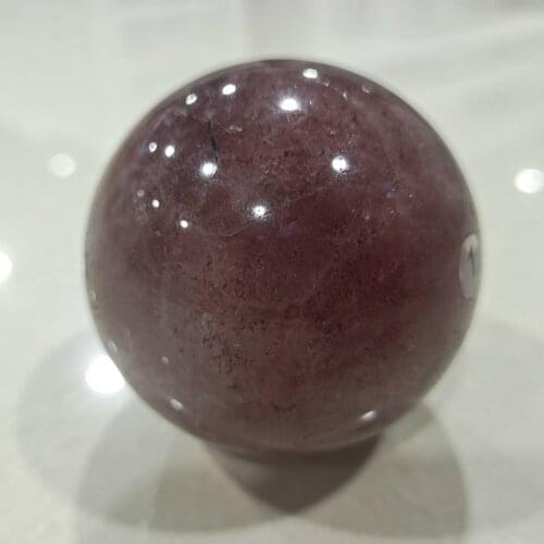 Natural Strawberry Crystal Ball Polished Globe Massaging Ball Reiki Healing Stone Home Decoration Exquisite Collect Souvenir