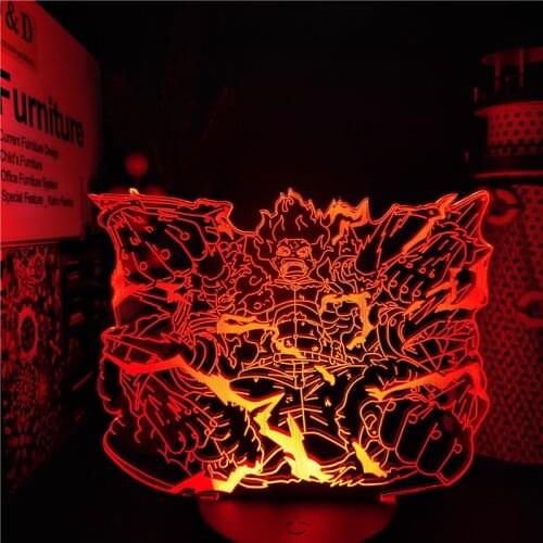 One Piece Gear Fourth Luffy 3D Night Light Monkey D. Luffy Anime Figure LED Lampara Home Decoration Lighting Manga Lights Lampe