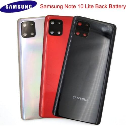 Original Battery Case Cover Rear Door Housing Back Case For Samsung Note 10 Lite N770F Battery Cover Camera Frame Lens With Logo