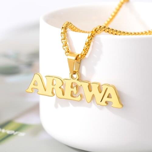 Personalized Name Necklace For Women Stainless Steel Signature Customized Necklace Collier Punk Style Custom Jewelry Accessories