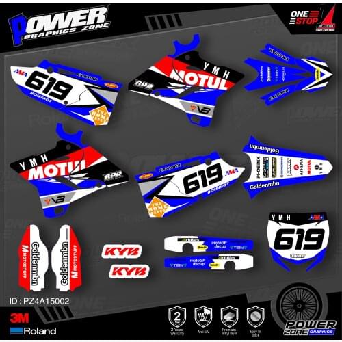 PowerZone Custom Team Graphics Backgrounds Decals 3M Stickers Kit For YAMAHA 2015 2016 2017 2018 2019 YZ125-250 002