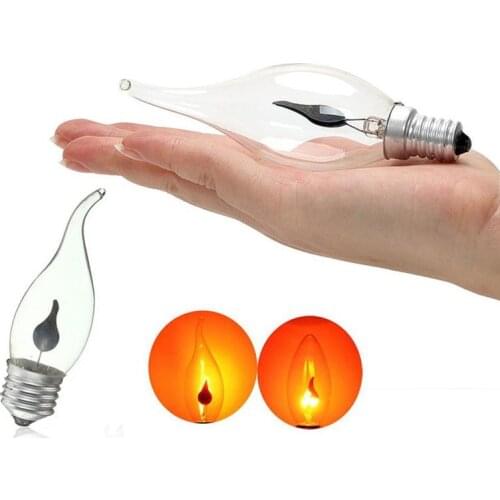 Retro Flame Bulb E14 E27 LED Candle Simulation Fire Light Edison Bulb Fire Lighting Tail Retro Decorative Energy-saving Lamp