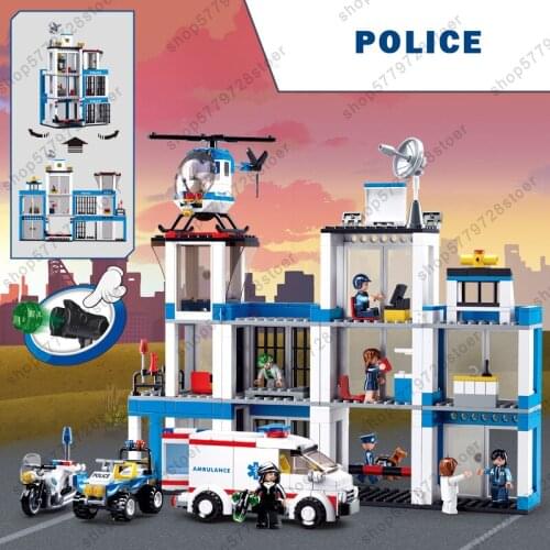 Minifigure SLuban Police Station Series City Model Building Blocks Military Blocks Childrens Educational Toy Gifts FOR Children