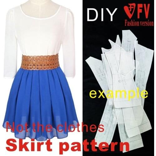 DIY handmade clothing cutting drawings womens short skirt half skirt 1:1 physical pattern JBQ-2