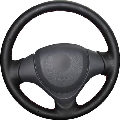 DIY Personalized Super Soft Black Natural Leather Car Steering Wheel Cover for Suzuki Jimny 2015