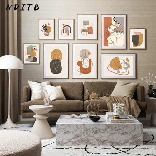 Modern Canvas Abstract Graphics Illustration Art Print Painting Boho Style Poster Minimalist Wall Picture Living Room Decor