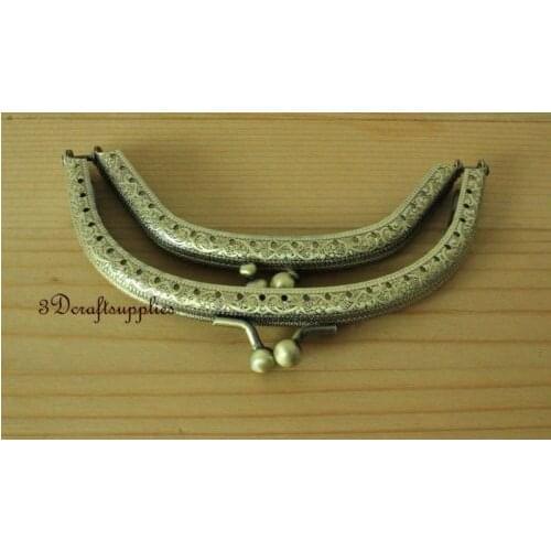 Bag purse metal frame sewing wallet frame clasp 13.5 cm x 6 cm anti brass Y47