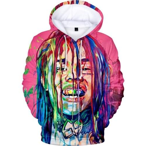 Rapper Tekashi69 6ix9ine Tekashi 69 3D Print Women/men Hoodies Sweatshirts Harajuku Hip Hop Pullover Hooded Jacket Funny Clothes