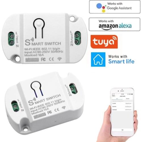 DIY WiFi Smart Light Switch Universal Breaker Timer Smart Life APP Wireless Remote Control Works with Alexa Google Home