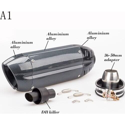 Carbon Fiber Motorcycle Exhaust Pipe with Muffler Moto Bike Pot Escape for Yamaha Honda CB400 Kawasaki Ducati Slip-on BMW