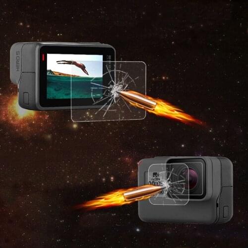 For GoPro Hero5 Hero6 Tempered Glass Screen Protector Clear Glass Lens Protector Film Slim for Go Pro HERO 5 6 Black Camera