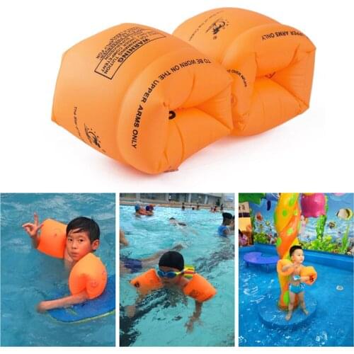 1 Pair 2PC Childrens Adult Learn To Swim Inflatable Roll Up Arm Band Safe Float Swimming Arm Ring Baby Water Pool Swim tools