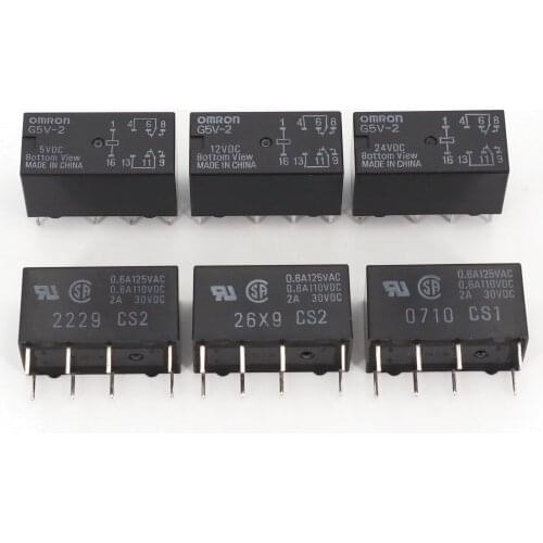 10Pcs Omron G5V-2 DC5V/12V/24V DPDT 8Pin PCB Mount Low-Cost Signal Relay