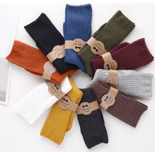 20 Pairs/set Socks Women Fall Winter Cotton Ladies Socks Solid Color Ladies Girls Socks Wholesale Korean Style Women