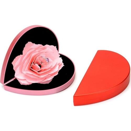 2021 New Style Love Heart Shape Proposal Wedding Ring Display Holder Box Jewelry Storage Case Valentines Day Products
