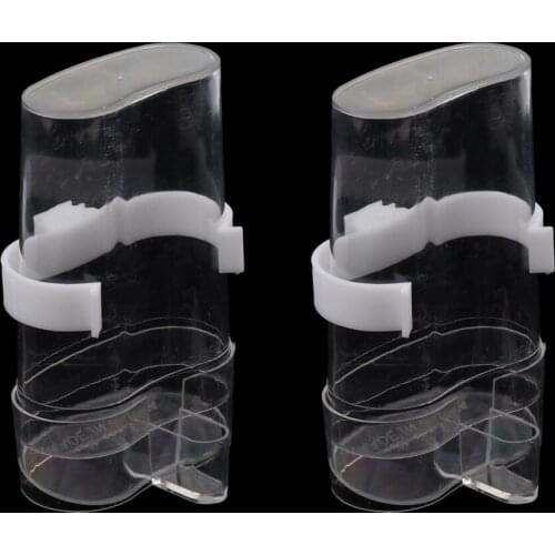 2x Parrot Water Drinker Cups, Poultry Drinking Plastic Bowl Automatic Farm,Clear,8x6.5x13cm, Easy to Install