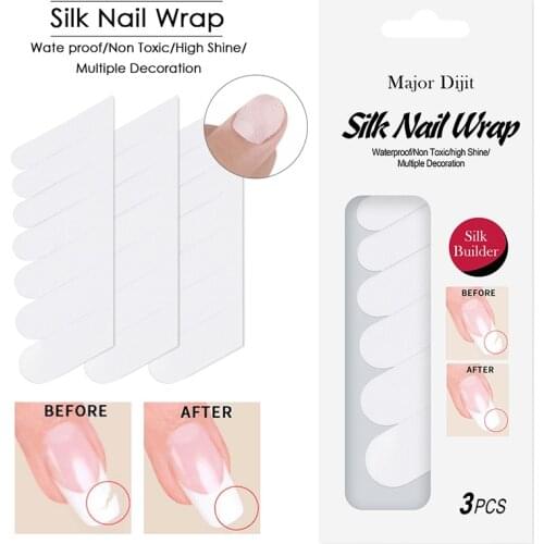 3pc/pack Non-woven Silk Nail Wrap Reinforce FiberGlass Art Nail Protector For White UV Gel Acrylic Manicure Nail Art Tool