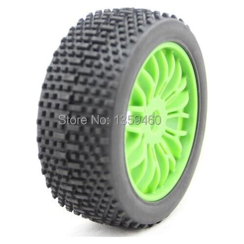 New Design Pre Glued 4pcs 1/8 Buggy Tires(Stair) Off-Road Tyre Wheel Rim (Dark Green)fits for 1/8 Buggy 1/8Tire