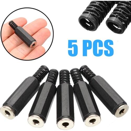 5pcs/pack Speaker Plug Adapter 3.5mm Jack Stereo Audio Connector Female Plug Adapter Connector for Microphone Amplifier