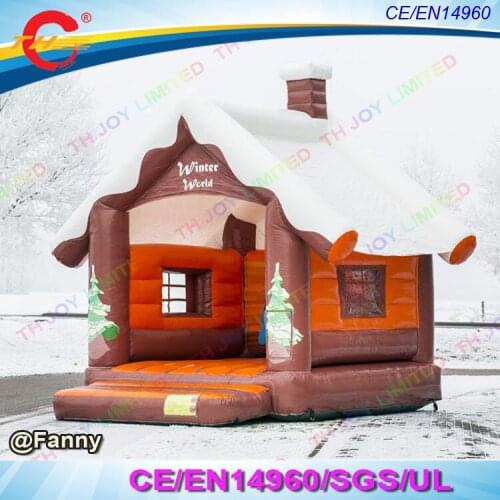 5x4m new inflatable Cozy Winter Cabin Moonwalk inflatable christmas grotto bouncy castle inflatable christmas jumper