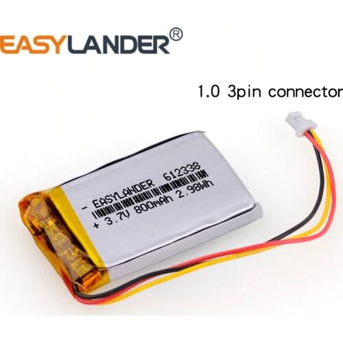 612338 3.7V 800mAh Rechargeable li-Polymer Battery For toys millet GPS TEXET FHD-570 DVR dvr-3gp Gmini HD50G HD70G iBox Pro-800