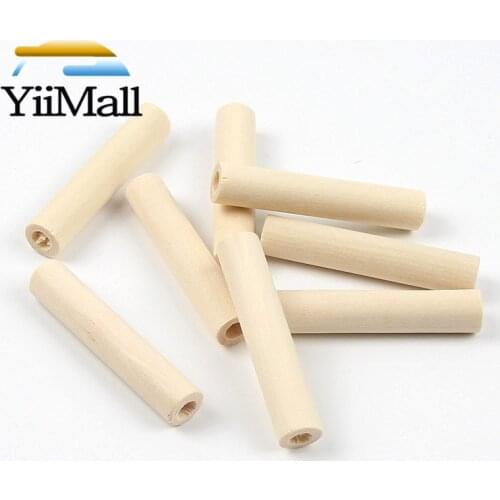 10pcs 50mm Natural-Color Wooden Round Hollow Tube Wood Beads For Jewelry Making Bracelet Pacifier Clip DIY Findings Accessories
