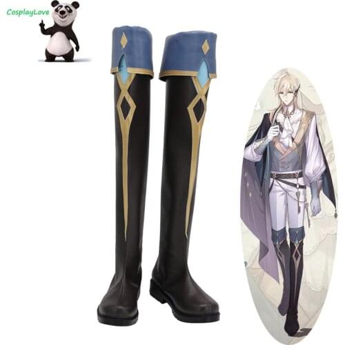 CosplayLove For All Time Alkaid Brown Cosplay Shoes Long Boots Leather Custom Made For Christmas Halloween