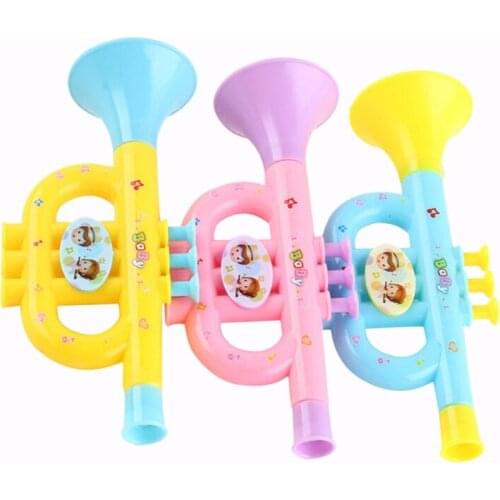 Colorful ChildrenS Blowable Trumpet Trumpet Instrument Musical Toy Random Color Pattern