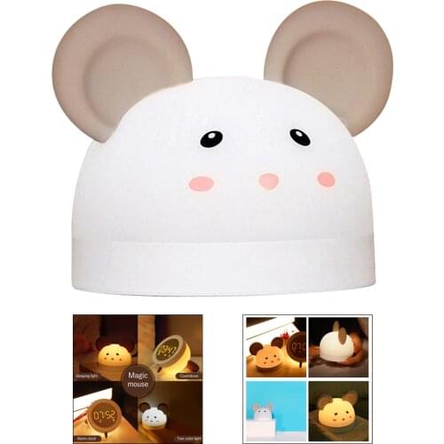 Kids Light Alarm Clock Cute Cartoon Shape Wake Up Kids Alarm Clock Bedside Lamp