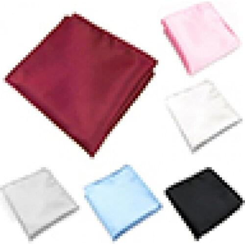 Mens Pocket Hanky Towel Plain Solid Color Wedding Party Square Handkerchief